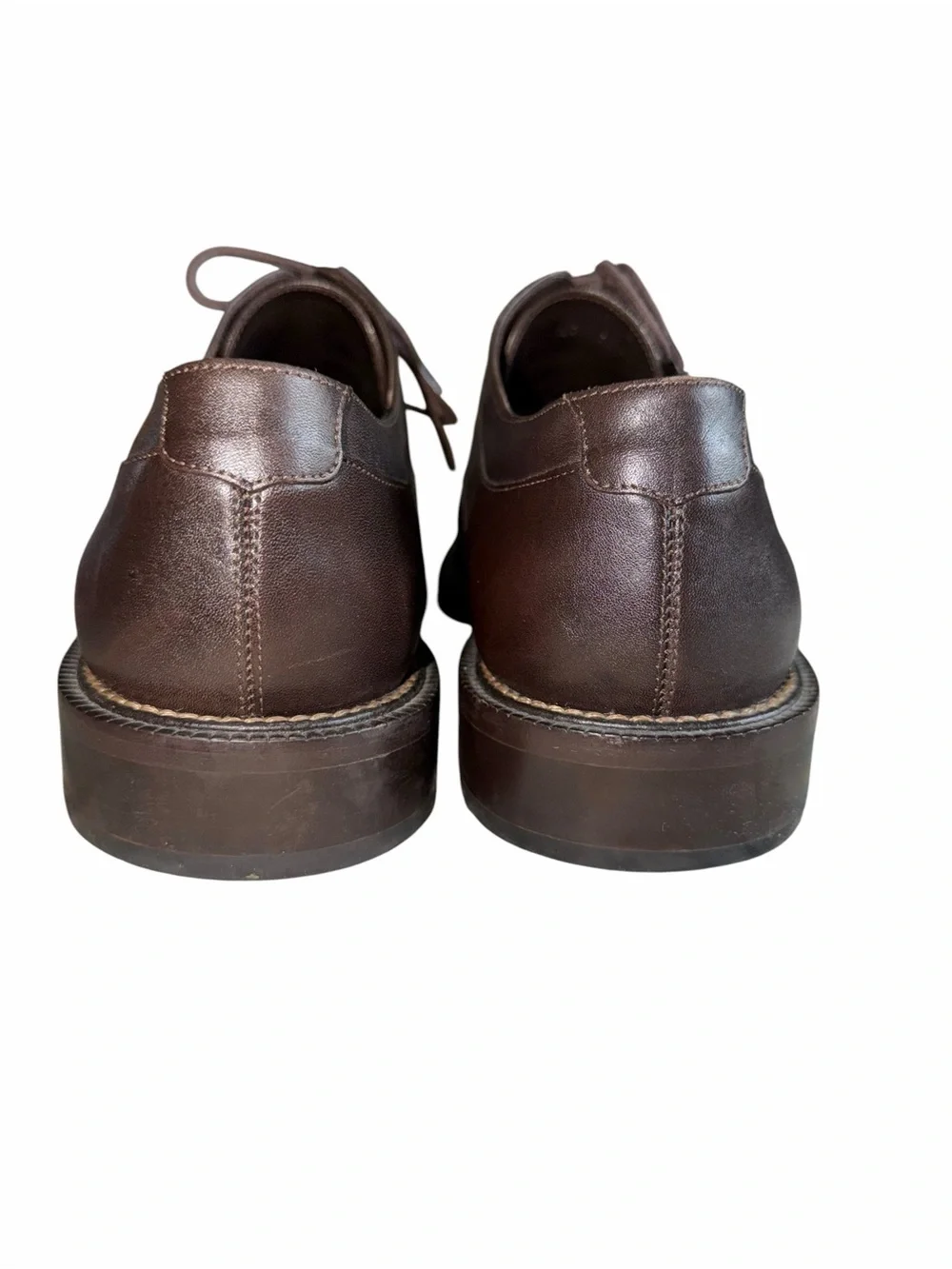 Cole Haan Derby Lace Up Apron Toe Brown Leather Dress Shoes Men's US 9D Academia
